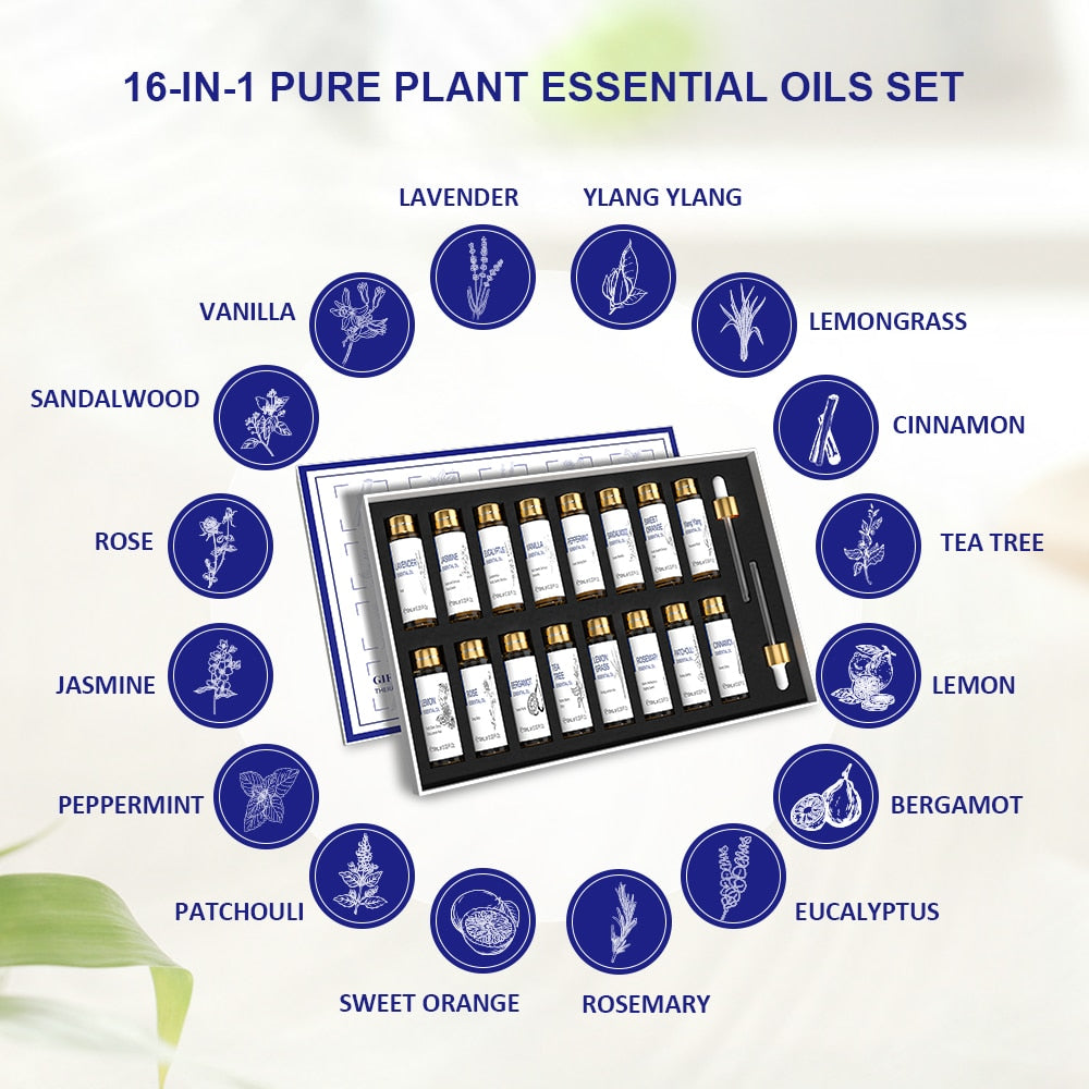 HIQILI 16 PCS 10ML Essential Oils Set - Earth Angel Lifestyle