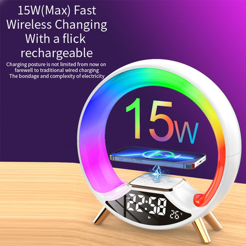 15W Wireless Charging Atmosphere Lamp with Music/Alarm Clock - Earth Angel Lifestyle