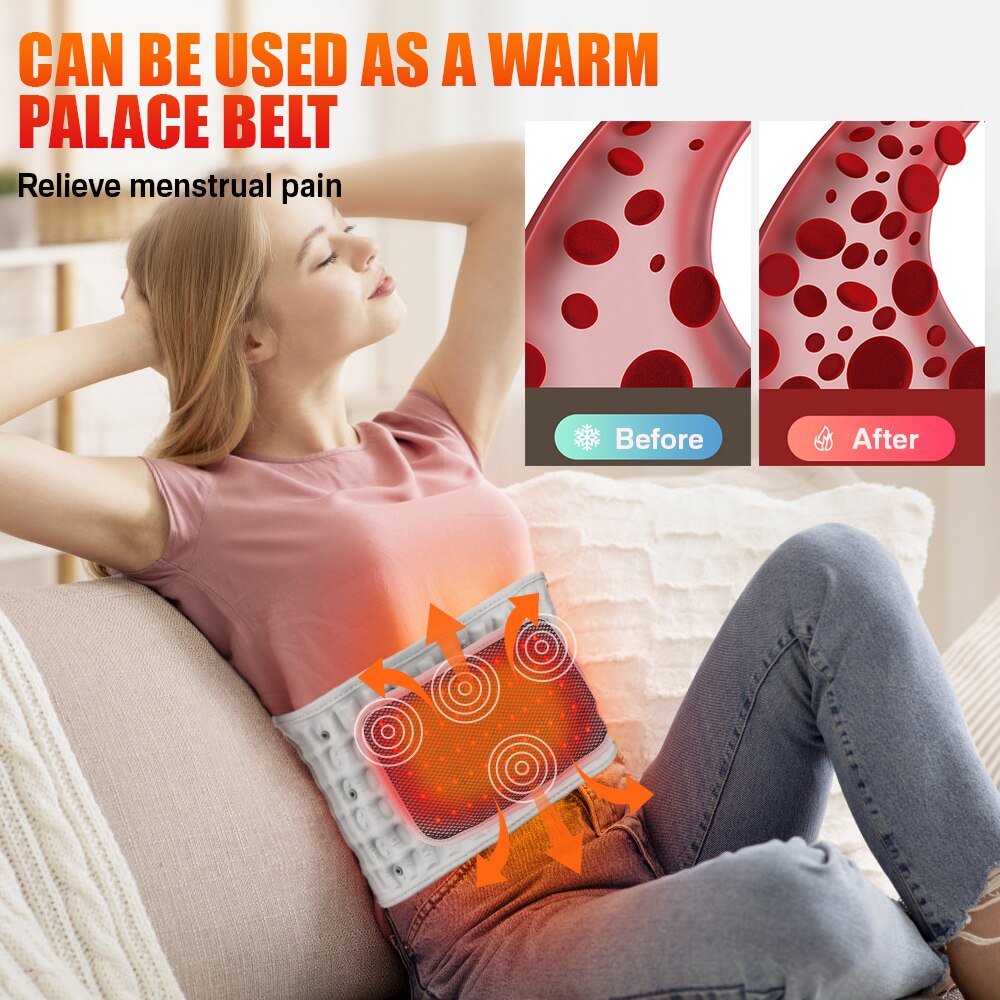 Heating Pad for Back Pain, Heated Waist Massage Belt with 3 Heat Levels & 3 Massage Modes - Earth Angel Lifestyle