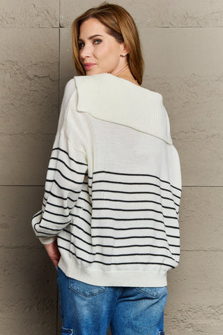 Sew In Love Make Me Smile Striped Oversized Knit Top - Earth Angel Lifestyle